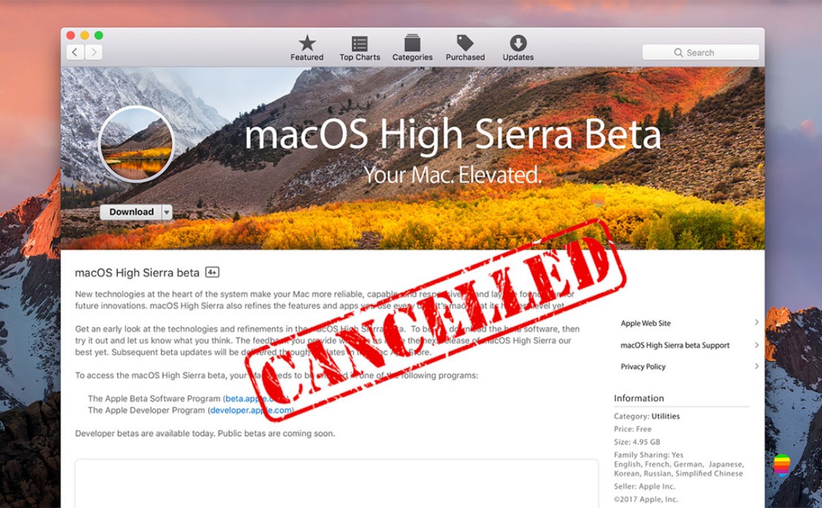 Non ricevere aggiornamenti beta di macOS High Sierra