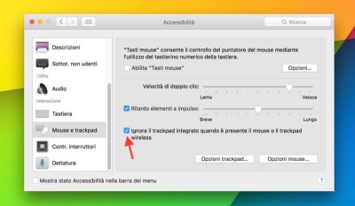Disattivare il Trackpad integrato dei MacBook quando si collega un mouse esterno