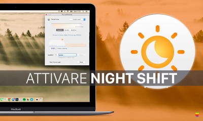 Attivare modalità riposante Night Shift su mac OS