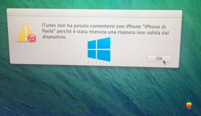 Windows - Errore iTunes risposta non valida dal dispositivo iPhone e iPad