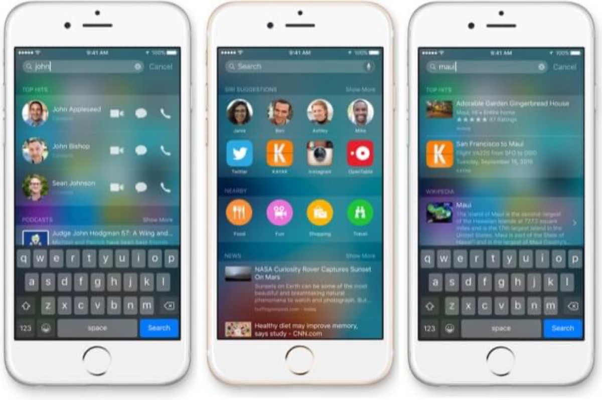 Disattivare Notizie e contatti Spotlight iOS 9