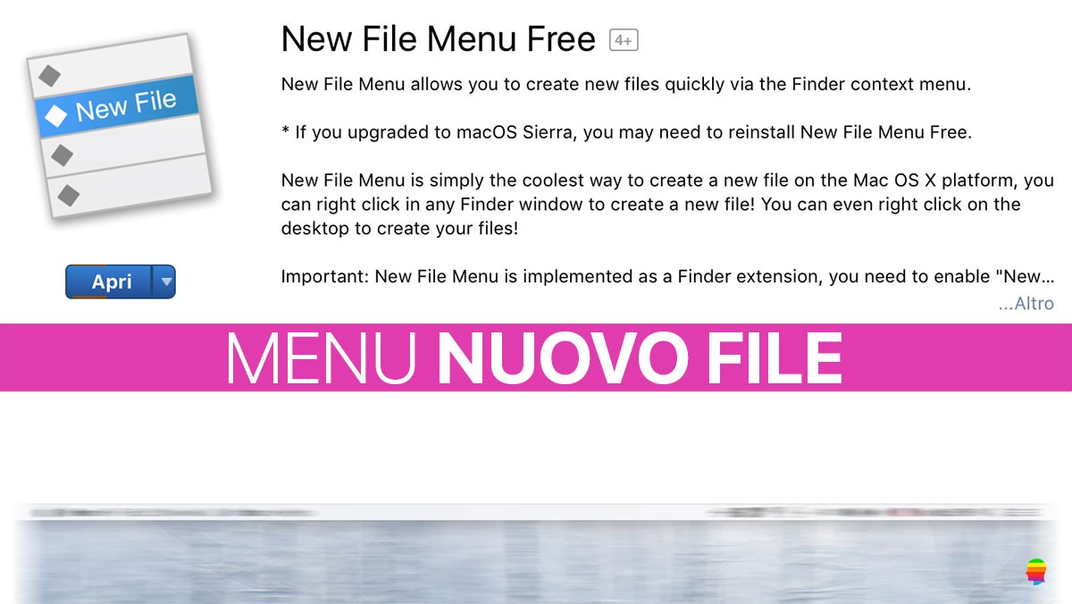 Aggiungere Nuovo file di testo, word, excel al menu contestuale di mac OS