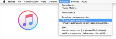 Rimuovere Autorizzazione computer da Apple ID con iTunes