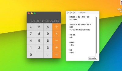 Mostrare il nastro dei calcoli sulla Calcolatrice di Mac OS X