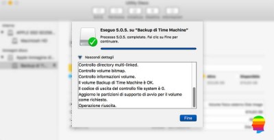 Riparare o verificare volume di backup Time Machine