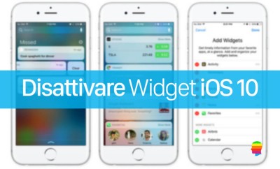 Disabilitare i Widget su iPhone e iOS 10
