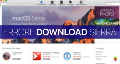 mac OS Sierra, errore impossibile da scaricare