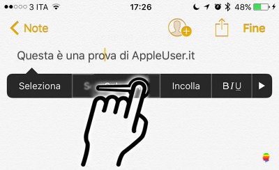 Spostarsi nel menu pop-up iOS di iPhone e iPad